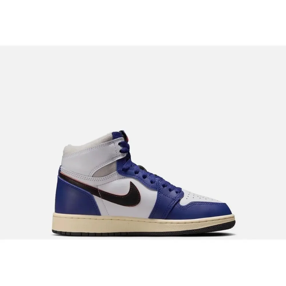 Size 7Y - Big Kid's Jordan 1 Retro High OG White/Black-Neutral Grey FD1437 100